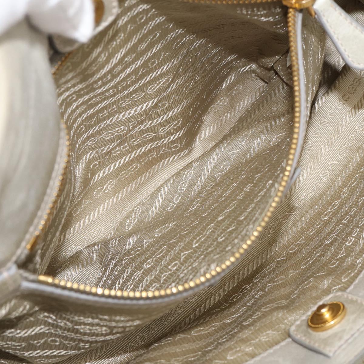 PRADA Hand Bag Leather 2way Beige Gold Auth ka6793A