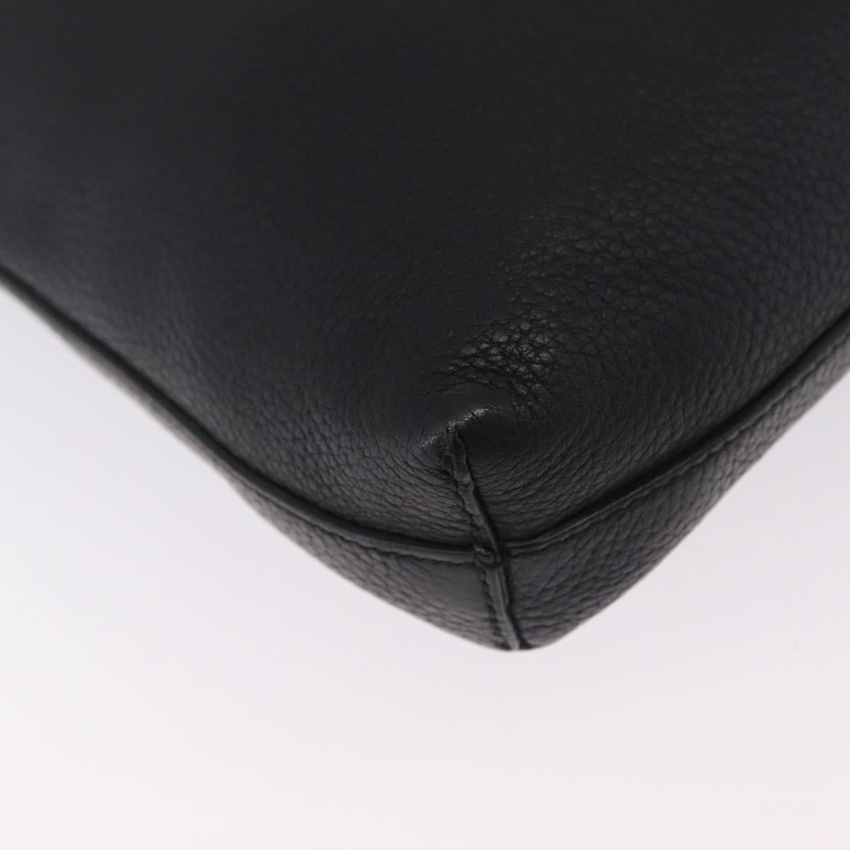 GUCCI Interlocking Shoulder Bag Leather Black Silver 322059 Auth ka6794V