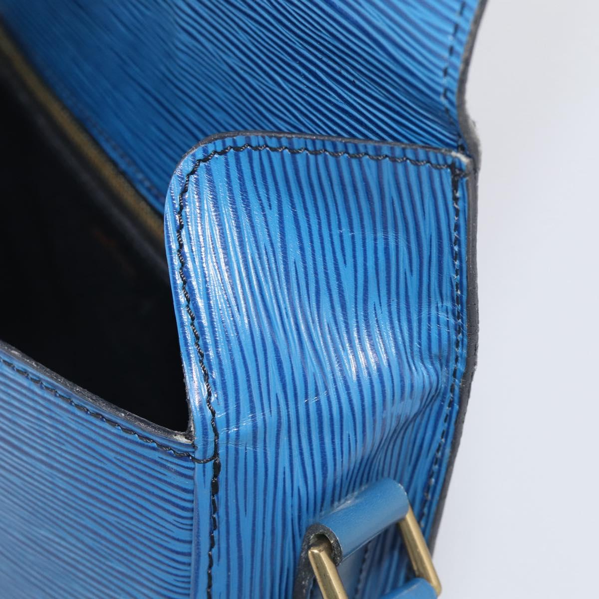 LOUIS VUITTON Epi Saint Cloud GM Shoulder Bag Toledo Blue M52195 LV Auth ka6795