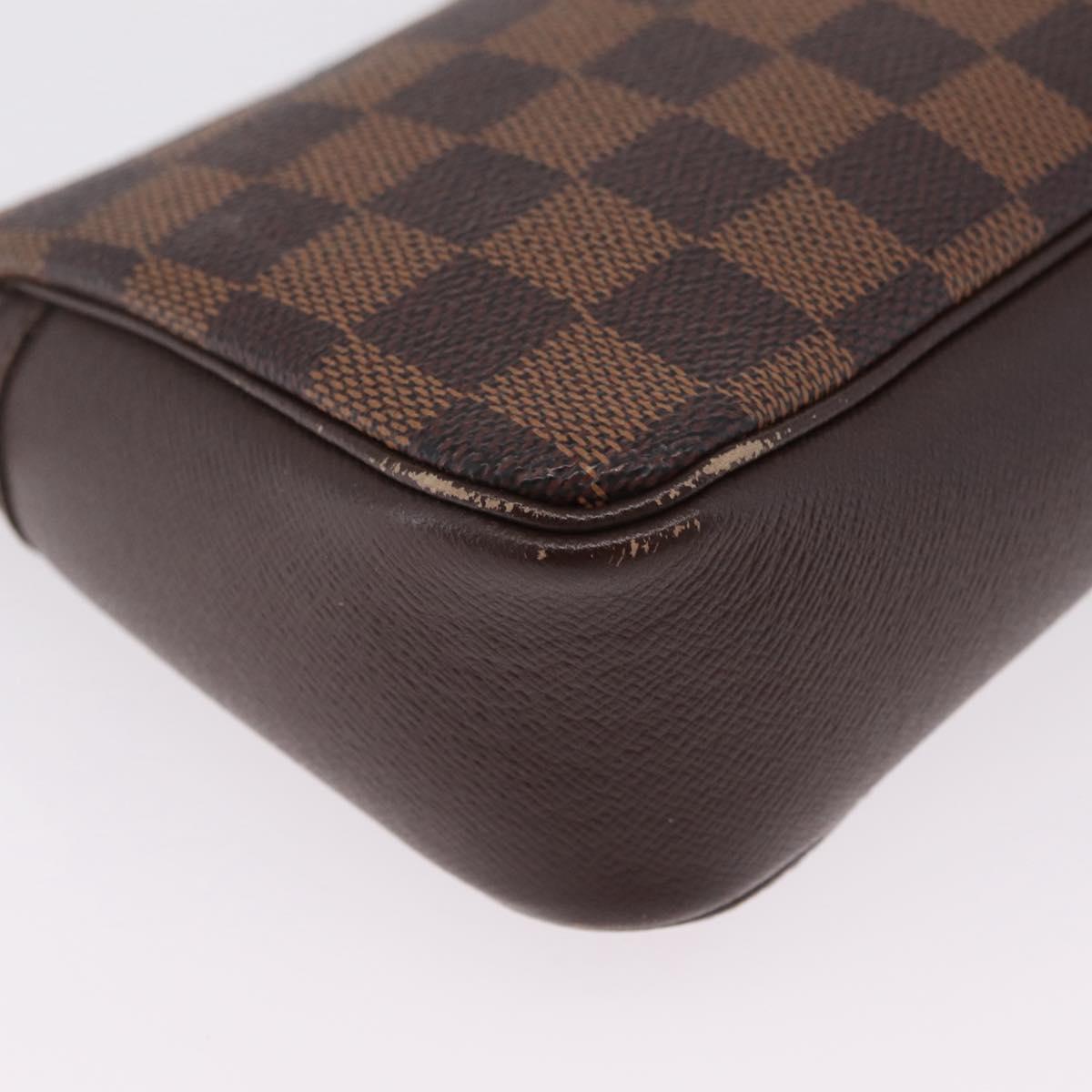LOUIS VUITTON Damier Ebene Trousse Makeup Pouch N51982 LV Auth ka6799