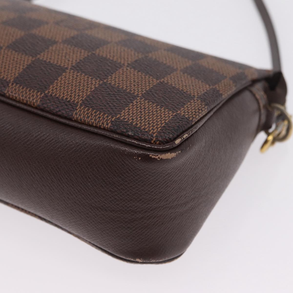 LOUIS VUITTON Damier Ebene Trousse Makeup Pouch N51982 LV Auth ka6799