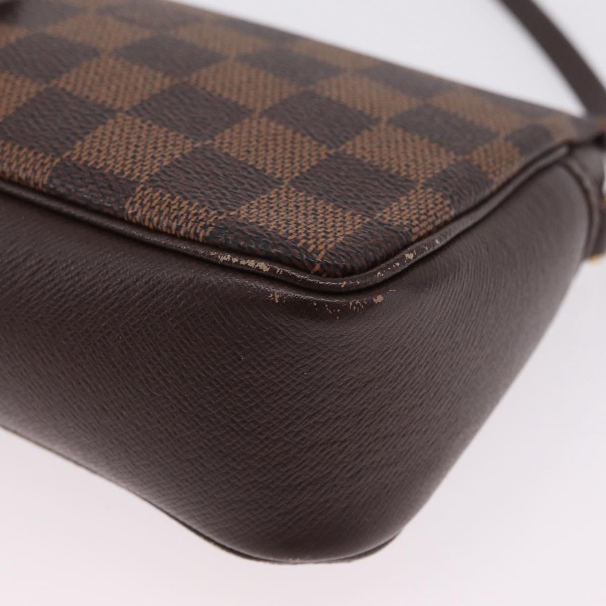 LOUIS VUITTON Damier Ebene Trousse Makeup Pouch N51982 LV Auth ka6799
