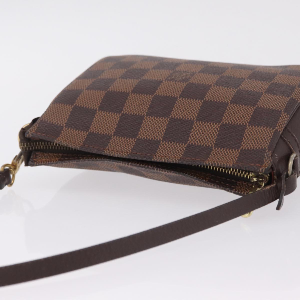 LOUIS VUITTON Damier Ebene Trousse Makeup Pouch N51982 LV Auth ka6799