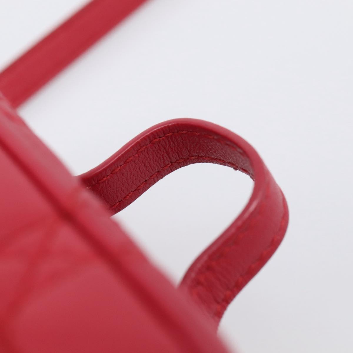 Christian Dior Canage Lady Dior Micro Vanity Bag Lamb Skin Red Gold Auth ka6800V