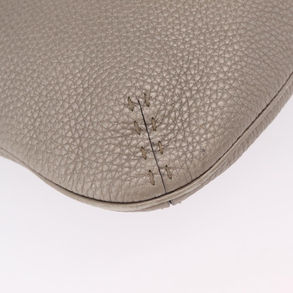 FENDI Celeria Shoulder Bag Leather Silver 8BT147 Auth ka6802A