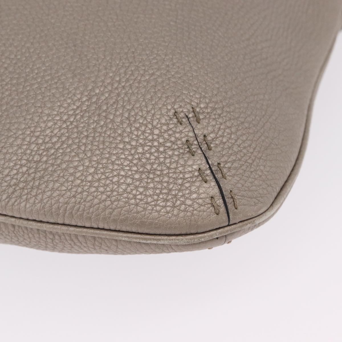 FENDI Celeria Shoulder Bag Leather Silver 8BT147 Auth ka6802A