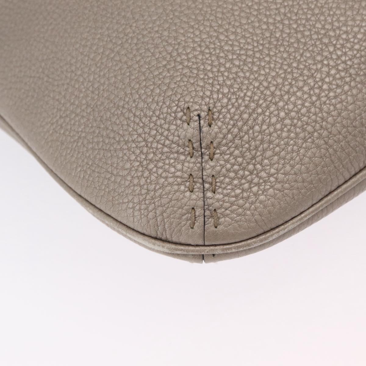 FENDI Celeria Shoulder Bag Leather Silver 8BT147 Auth ka6802A