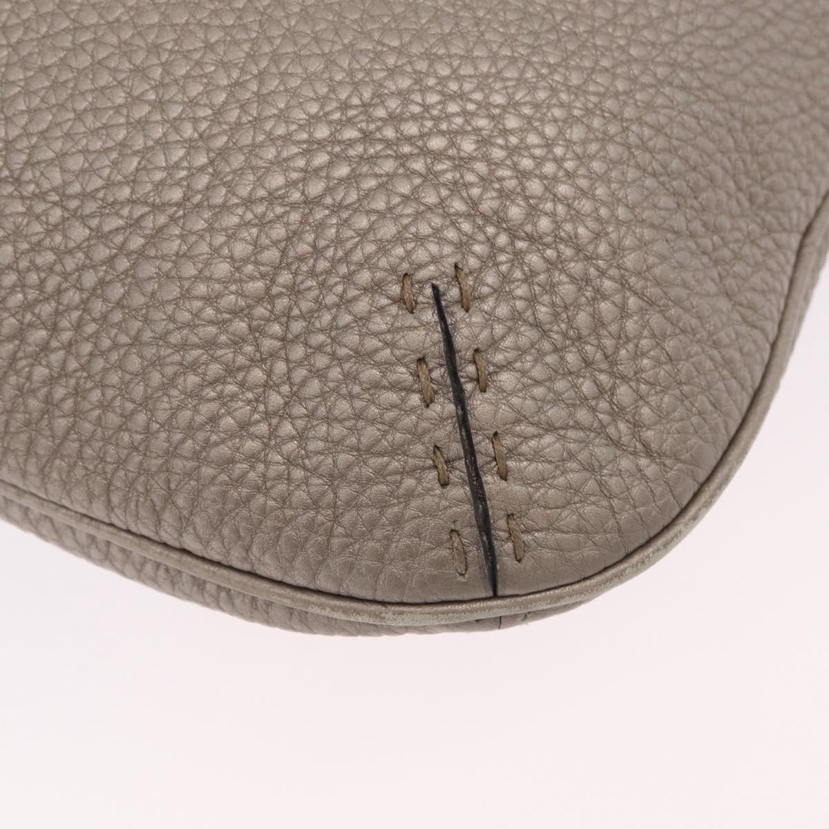 FENDI Celeria Shoulder Bag Leather Silver 8BT147 Auth ka6802A