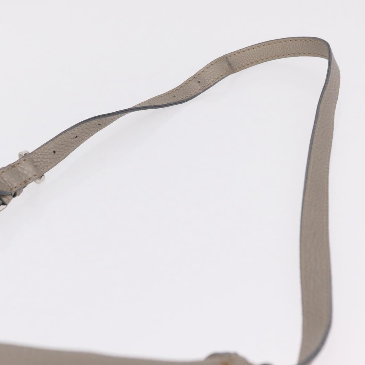 FENDI Celeria Shoulder Bag Leather Silver 8BT147 Auth ka6802A