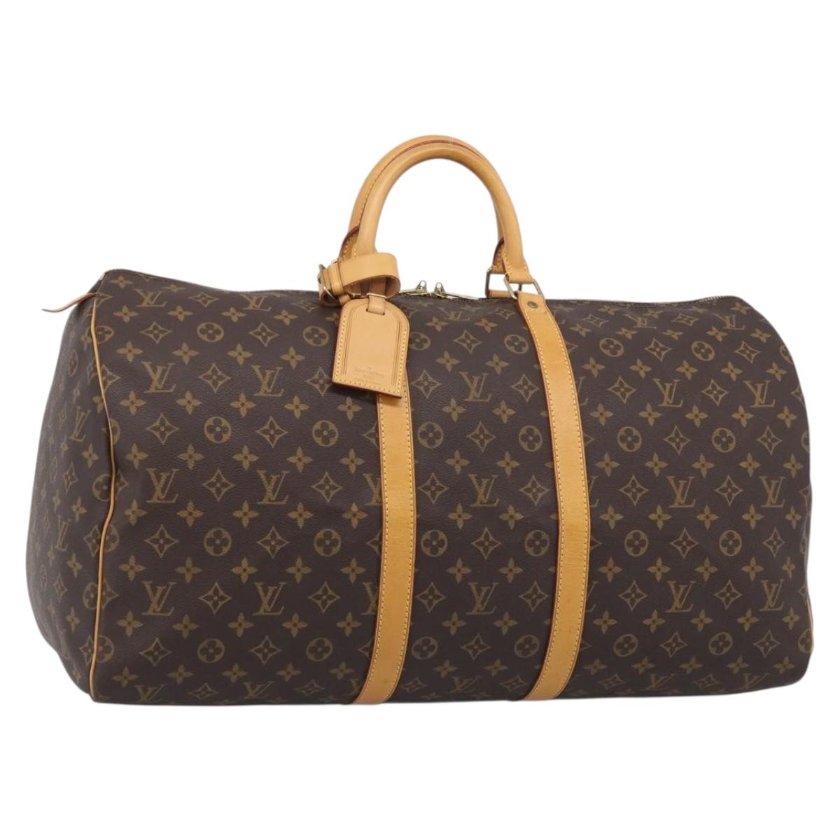 LOUIS VUITTON Monogram Keepall 55 Boston Bag M41424 LV Auth ka6805V