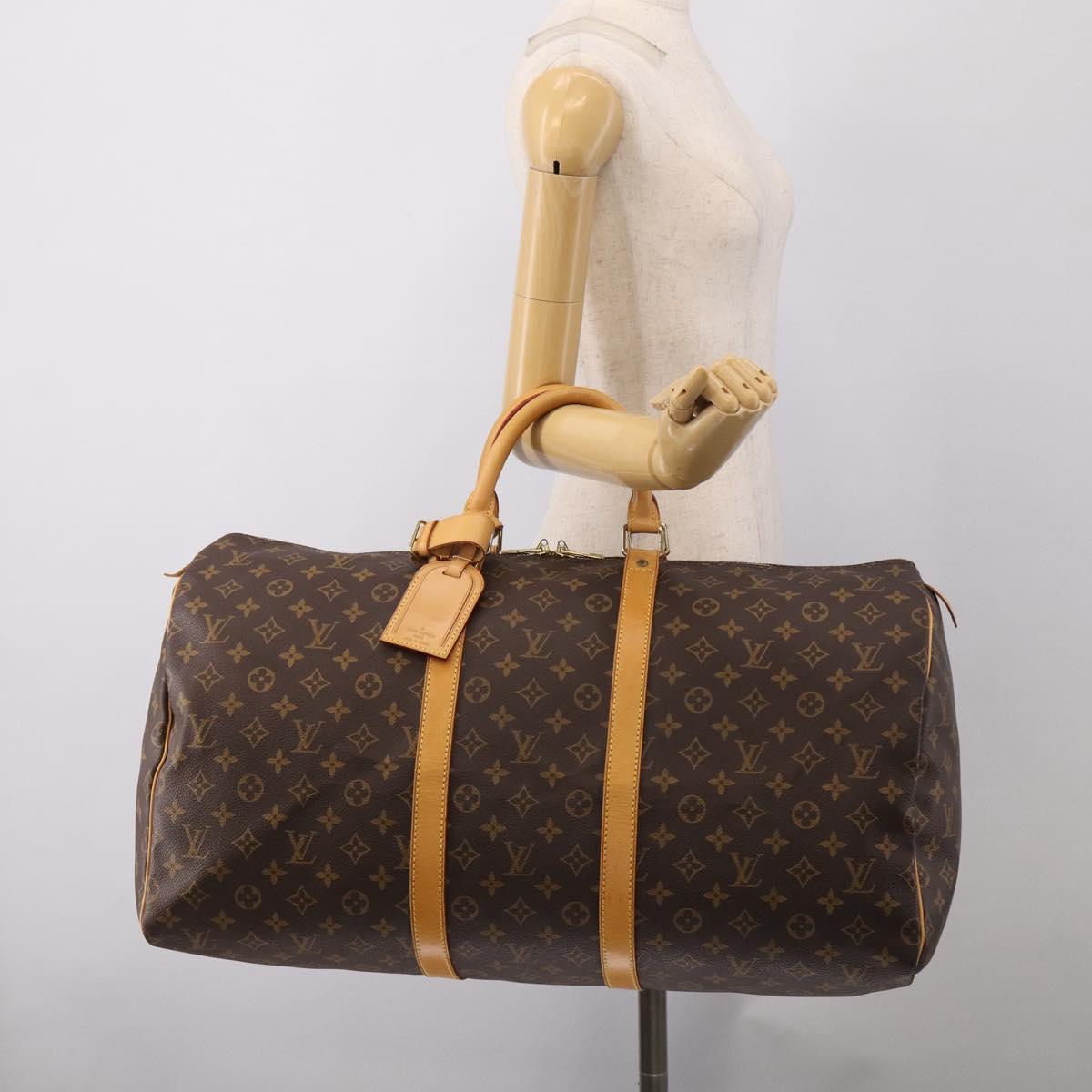 LOUIS VUITTON Monogram Keepall 55 Boston Bag M41424 LV Auth ka6805V
