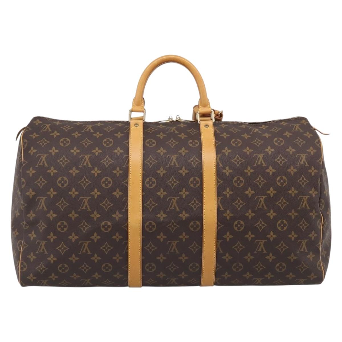 LOUIS VUITTON Monogram Keepall 55 Boston Bag M41424 LV Auth ka6805V