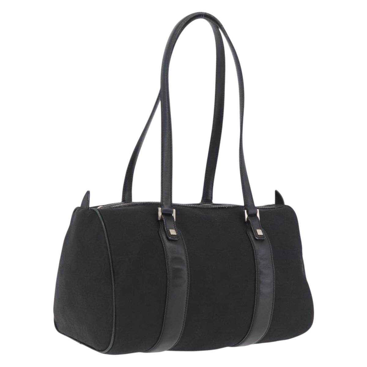 Salvatore Ferragamo Gancini Tote Bag Canvas Black Gold Auth ka6807