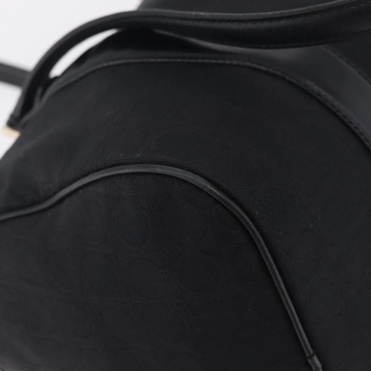 Salvatore Ferragamo Gancini Tote Bag Canvas Black Gold Auth ka6807