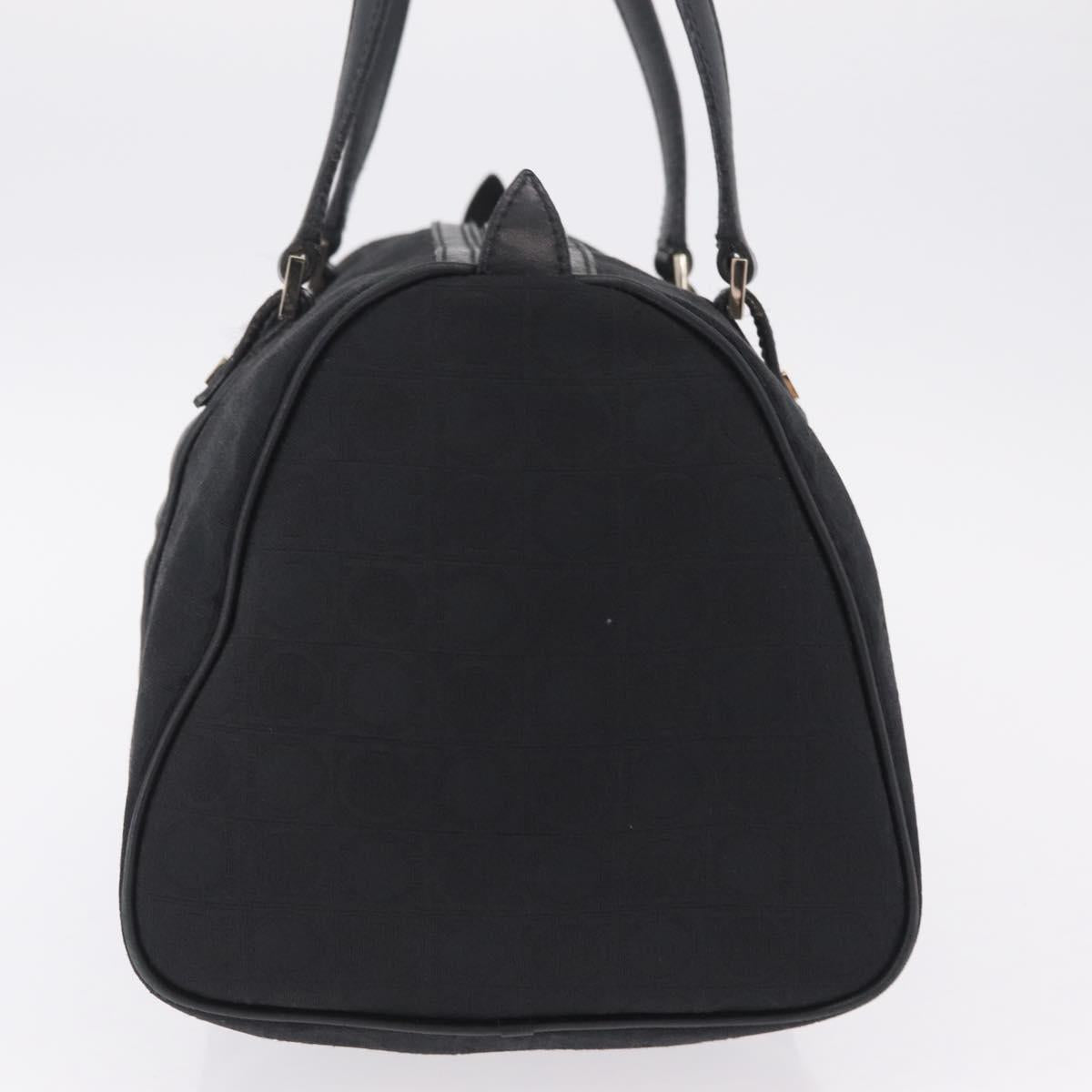 Salvatore Ferragamo Gancini Tote Bag Canvas Black Gold Auth ka6807