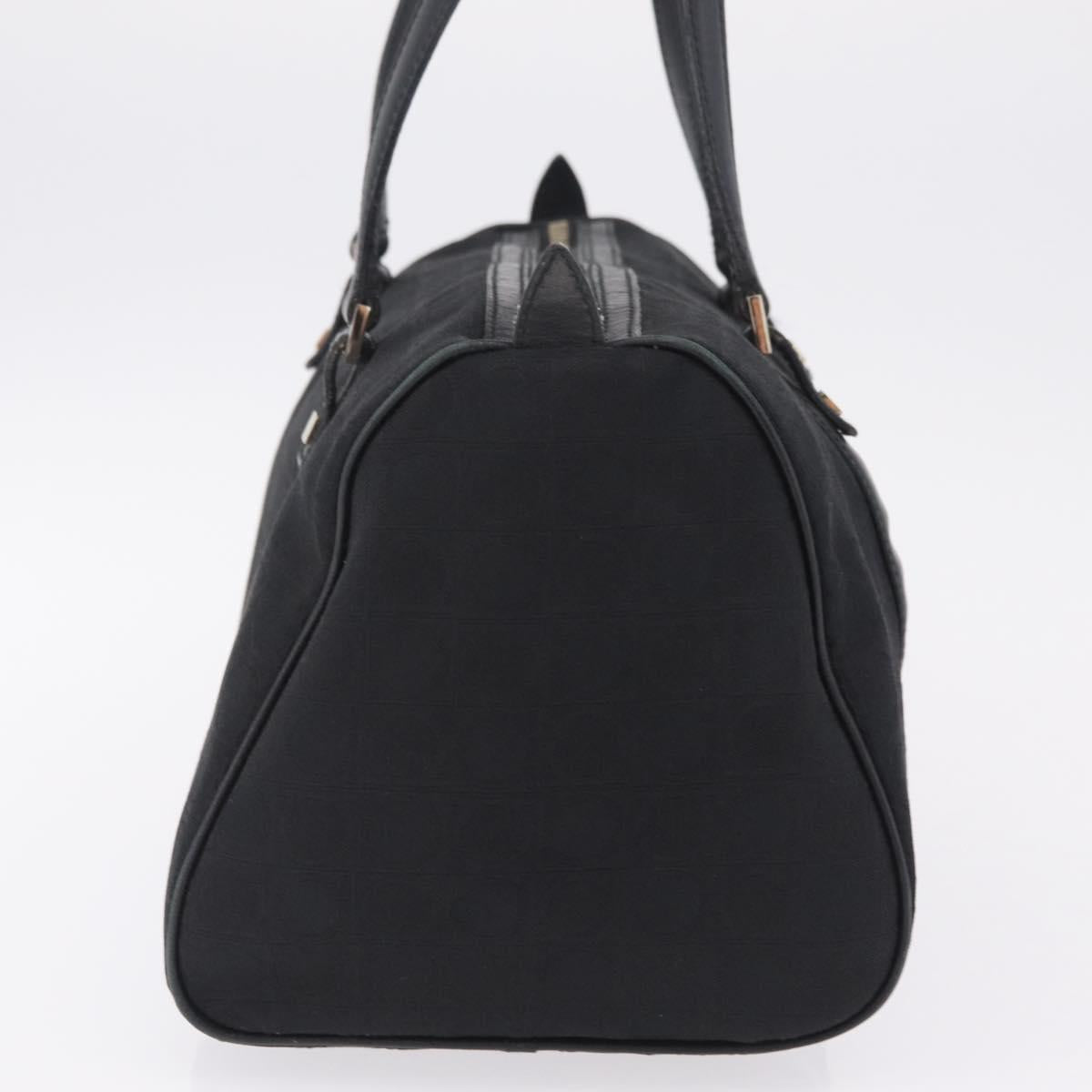 Salvatore Ferragamo Gancini Tote Bag Canvas Black Gold Auth ka6807