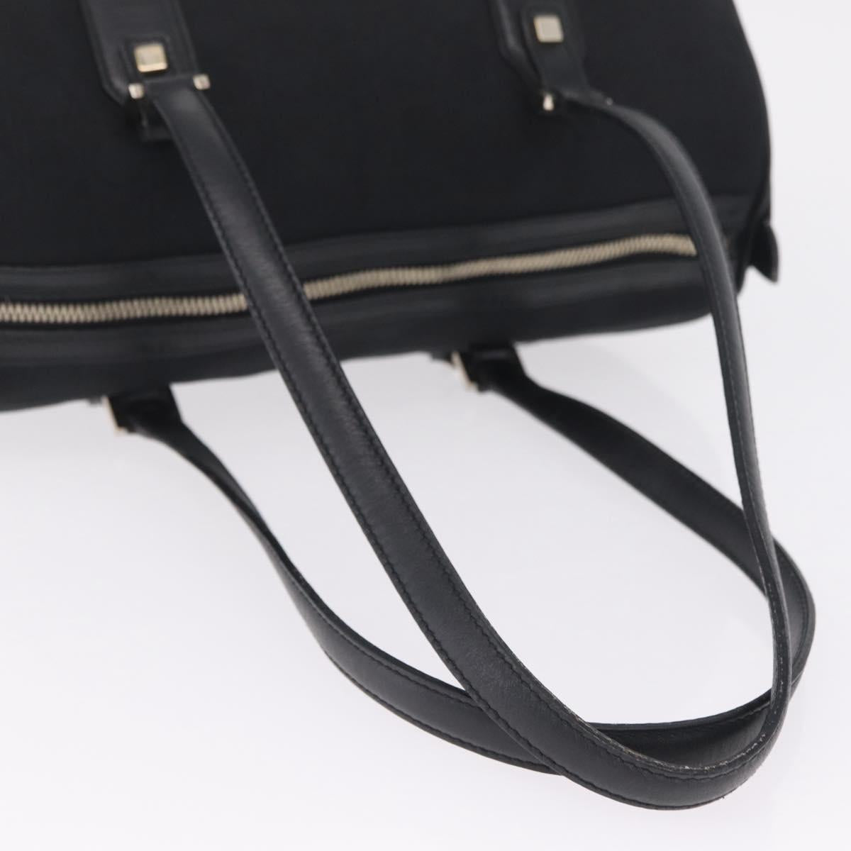 Salvatore Ferragamo Gancini Tote Bag Canvas Black Gold Auth ka6807