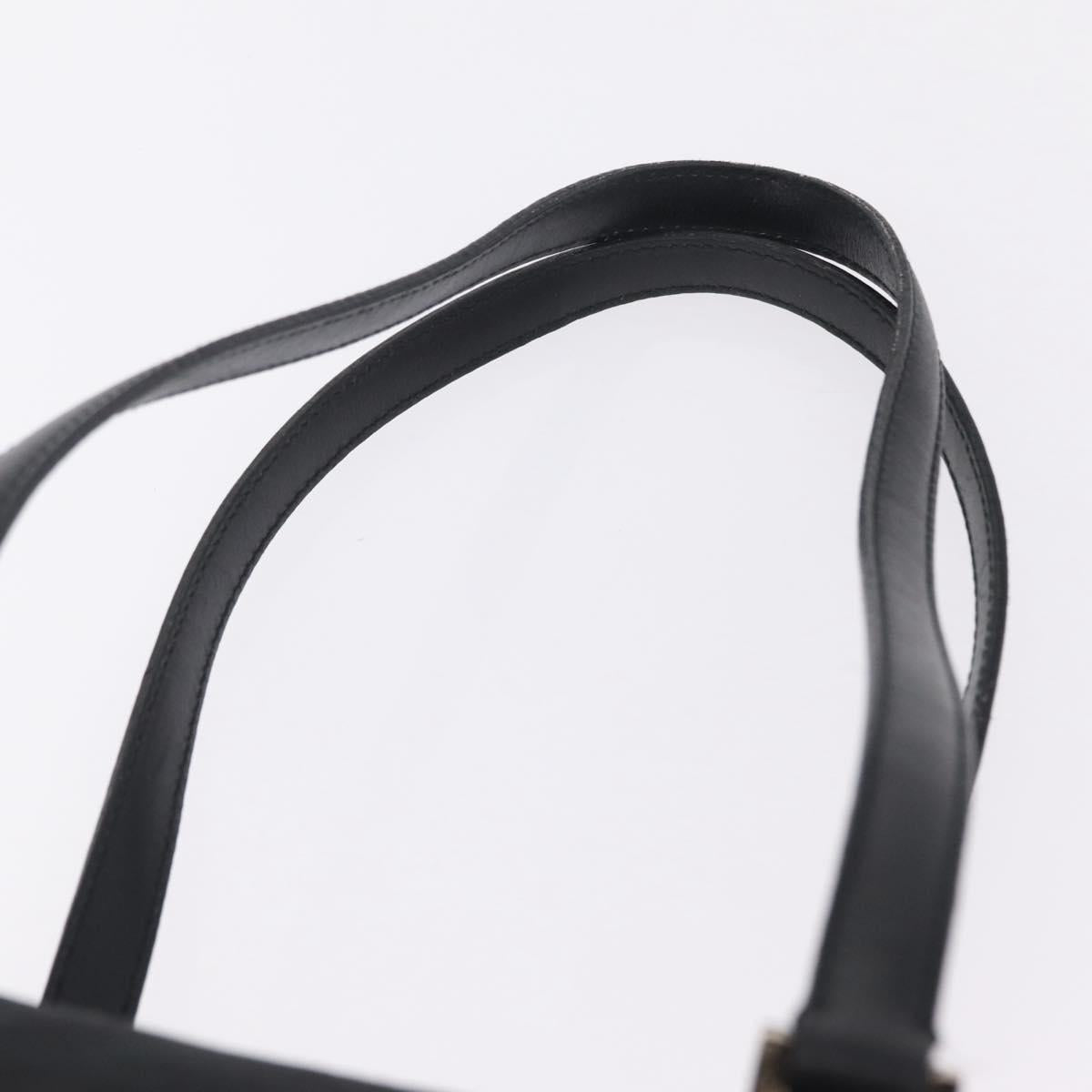 Salvatore Ferragamo Gancini Tote Bag Canvas Black Gold Auth ka6807