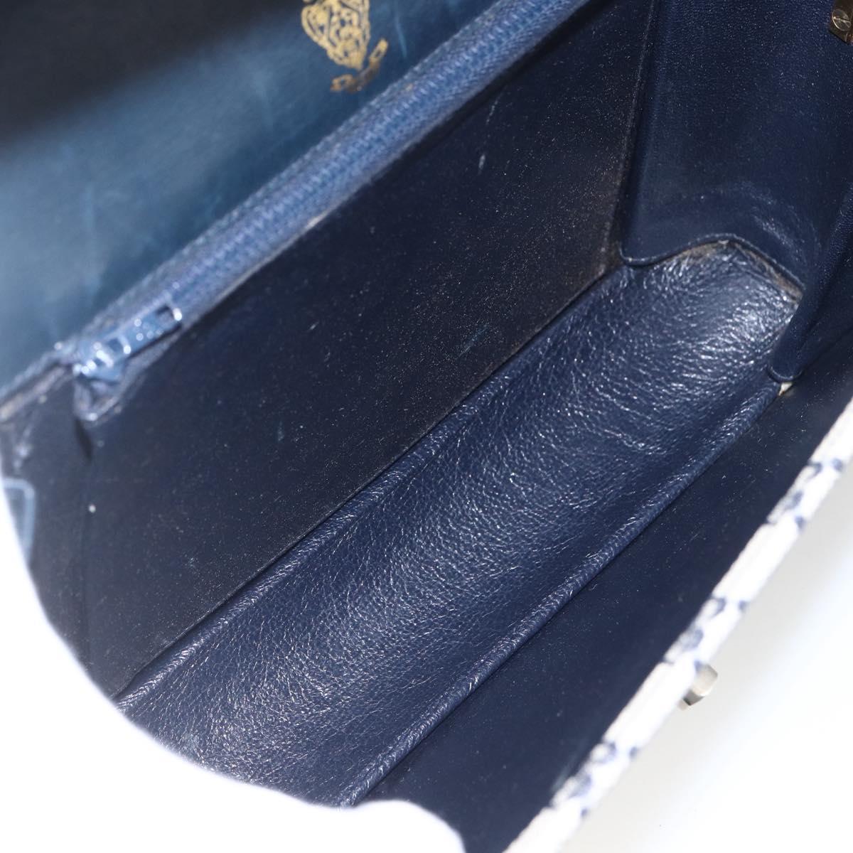 GUCCI GG Supreme Sherry Line Shoulder Bag PVC Navy Gold Auth ka681