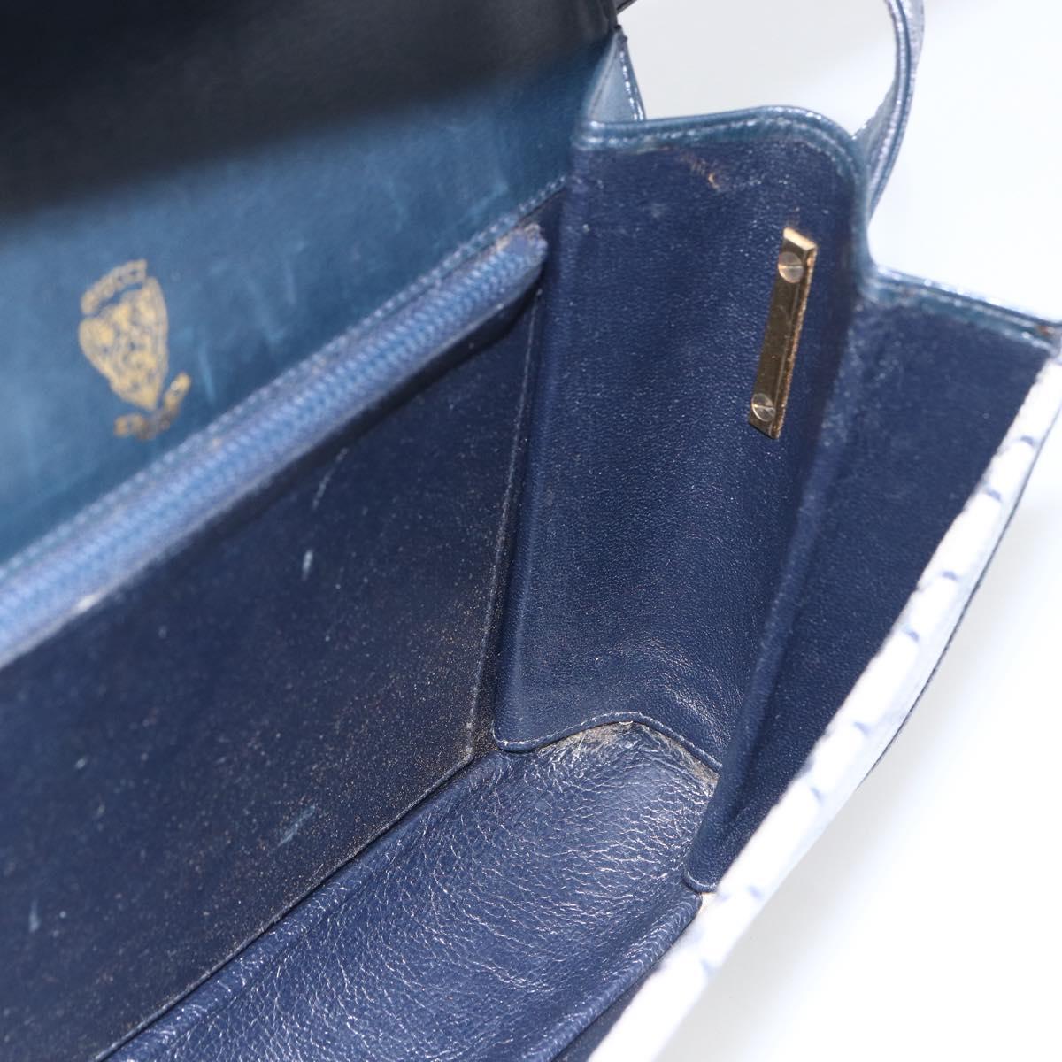 GUCCI GG Supreme Sherry Line Shoulder Bag PVC Navy Gold Auth ka681