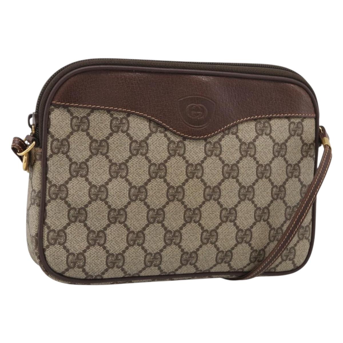 GUCCI GG Supreme Shoulder Bag PVC Beige Gold 007 115 6428 4002 Auth ka6811A