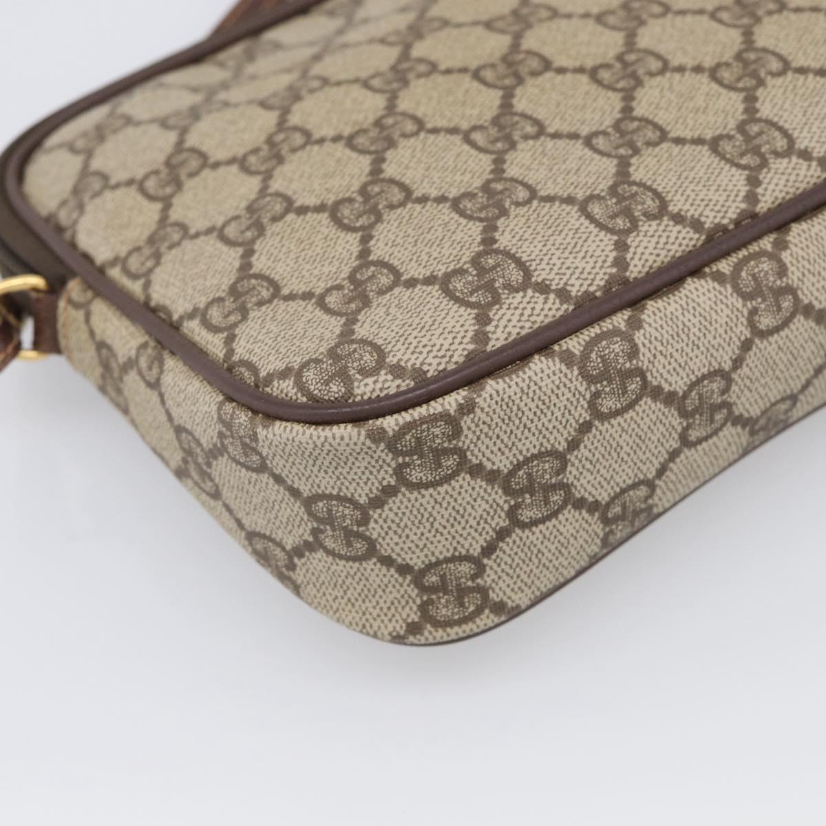 GUCCI GG Supreme Shoulder Bag PVC Beige Gold 007 115 6428 4002 Auth ka6811A