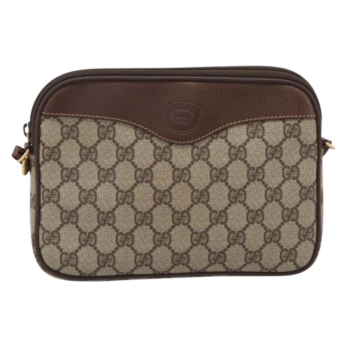 GUCCI GG Supreme Shoulder Bag PVC Beige Gold 007 115 6428 4002 Auth ka6811A