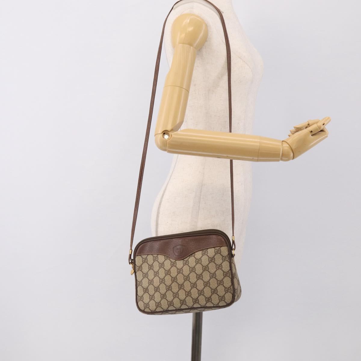 GUCCI GG Supreme Shoulder Bag PVC Beige Gold 007 115 6428 4002 Auth ka6811A