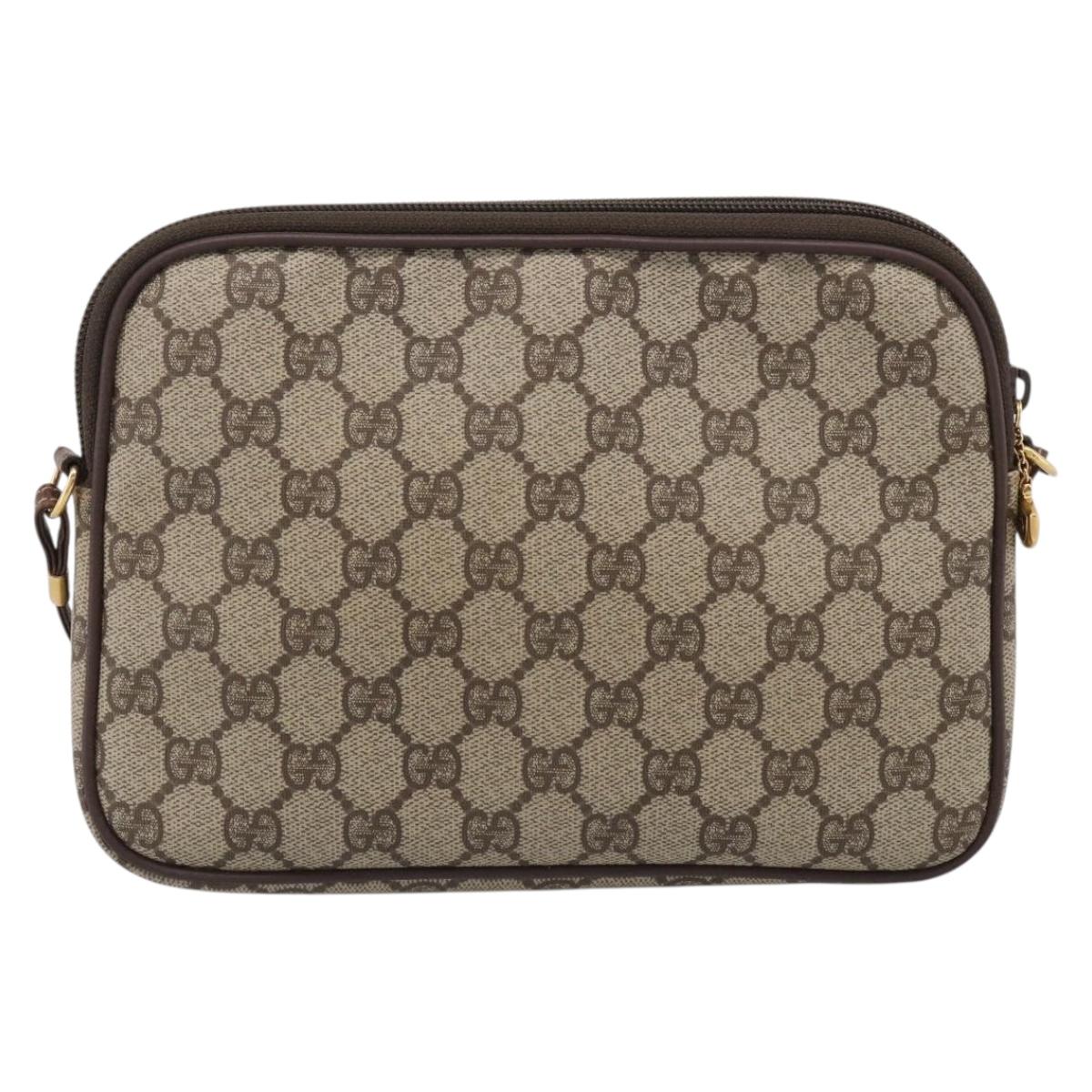 GUCCI GG Supreme Shoulder Bag PVC Beige Gold 007 115 6428 4002 Auth ka6811A