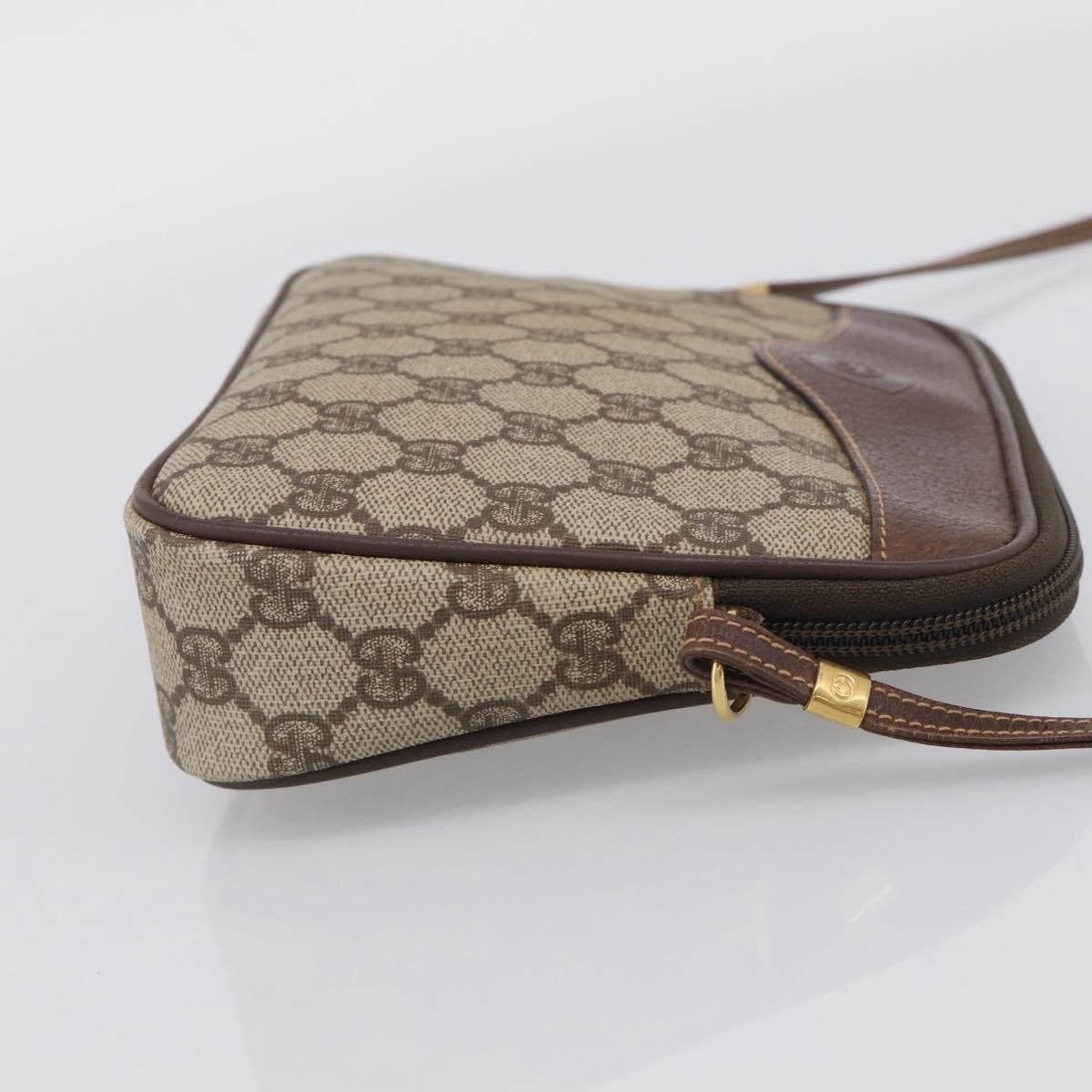GUCCI GG Supreme Shoulder Bag PVC Beige Gold 007 115 6428 4002 Auth ka6811A