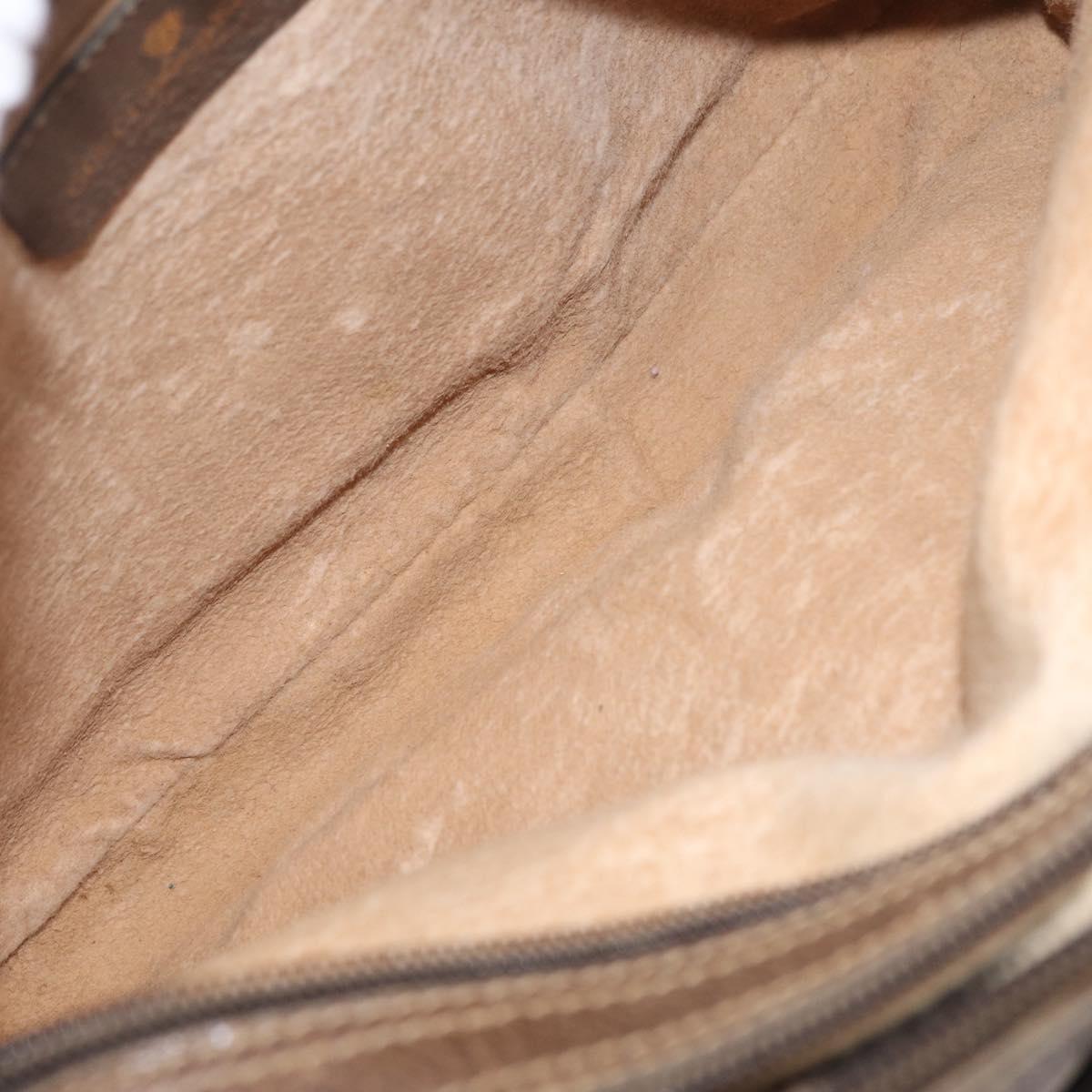 GUCCI GG Supreme Web Sherry Line Bag PVC Beige Gold 66 02 049 Auth ka6812