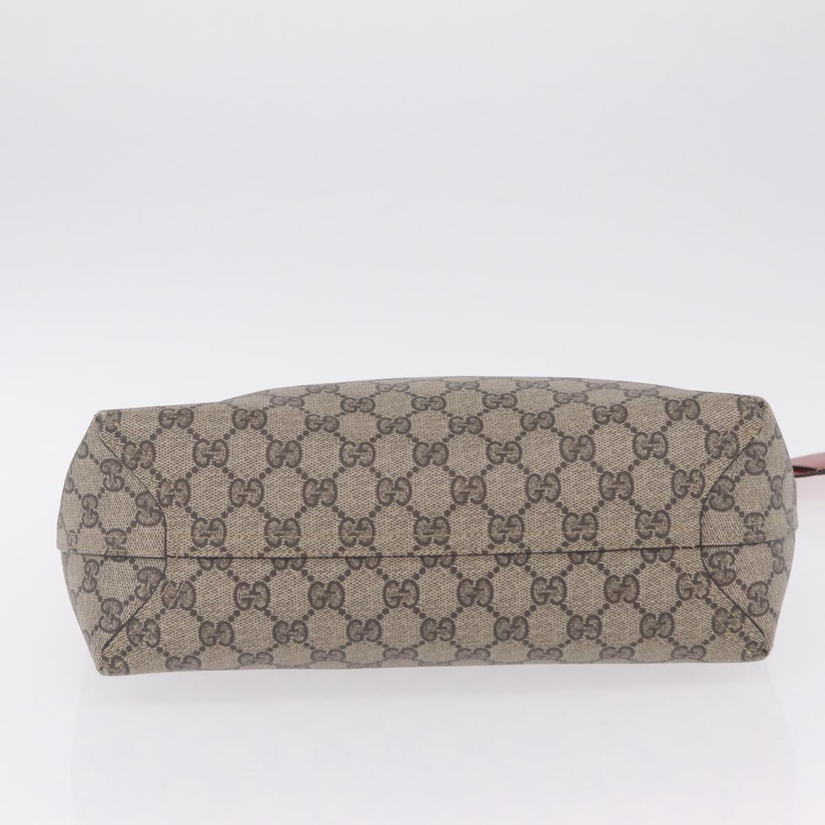 GUCCI GG Supreme Tote Bag PVC Beige 372618 Auth ka6814