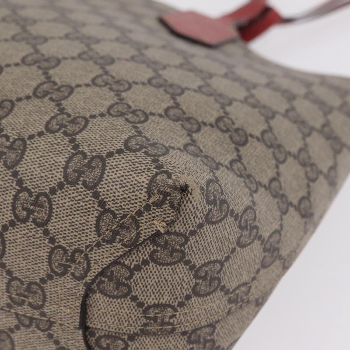 GUCCI GG Supreme Tote Bag PVC Beige 372618 Auth ka6814