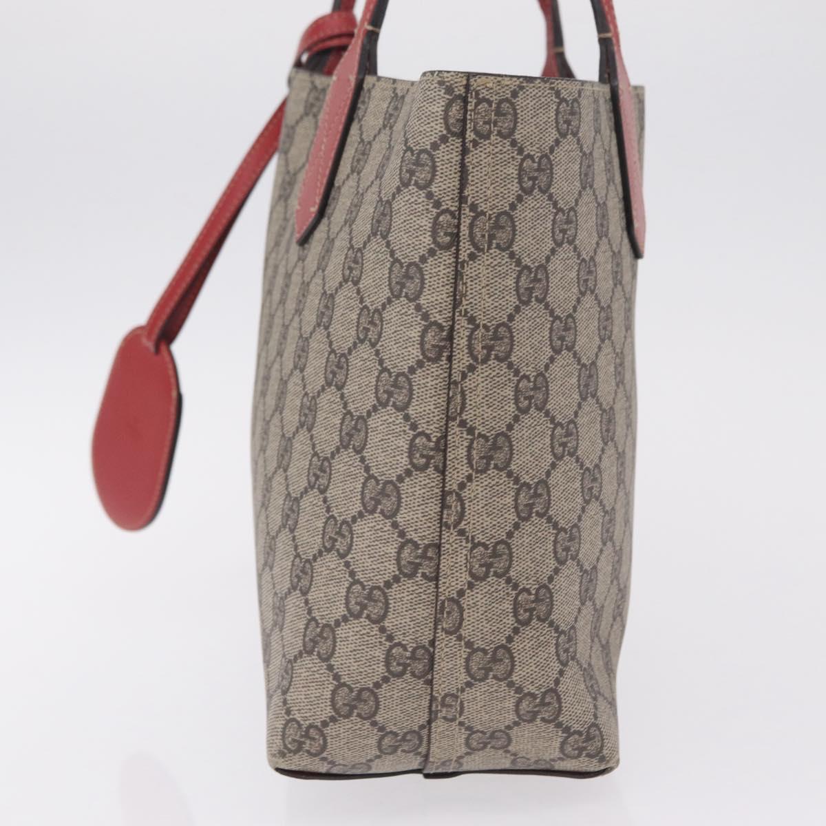 GUCCI GG Supreme Tote Bag PVC Beige 372618 Auth ka6814