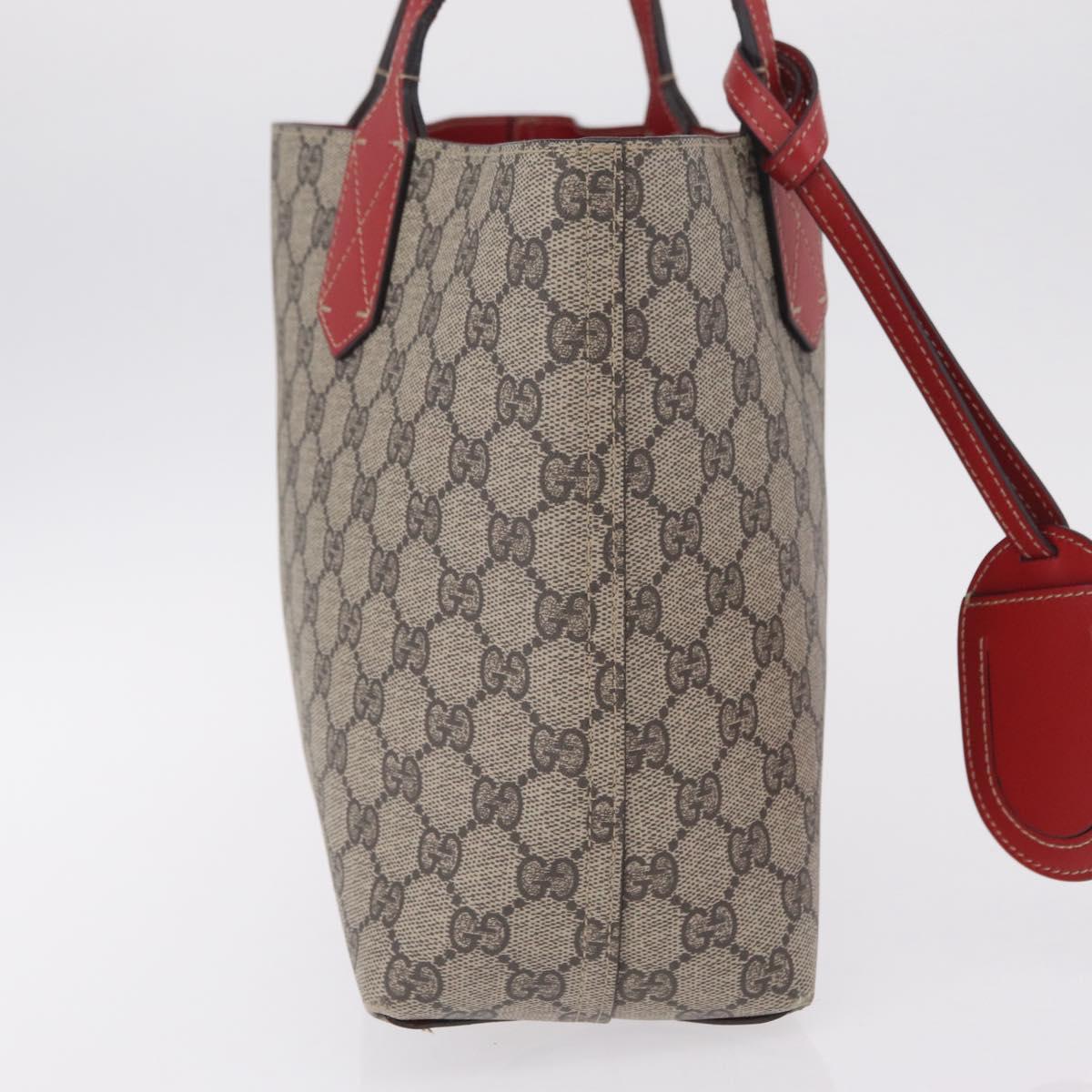 GUCCI GG Supreme Tote Bag PVC Beige 372618 Auth ka6814