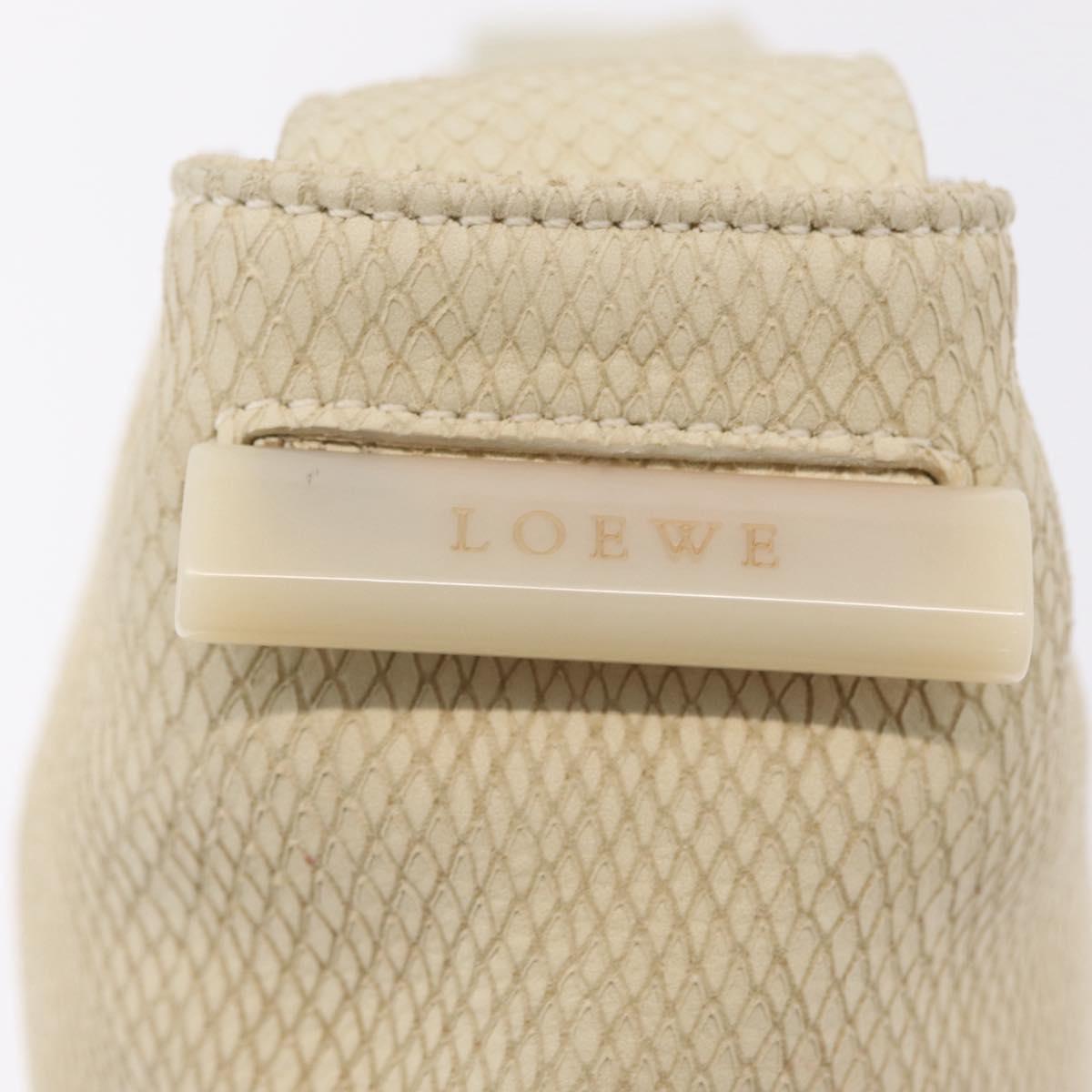 LOEWE Shoulder Bag Suede Ivory Gold Auth ka6822