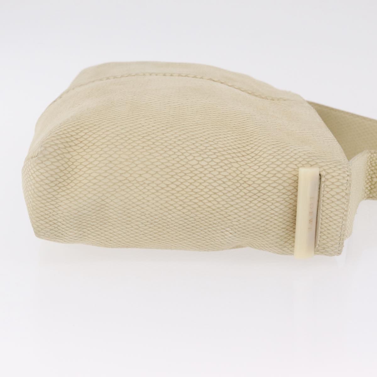 LOEWE Shoulder Bag Suede Ivory Gold Auth ka6822