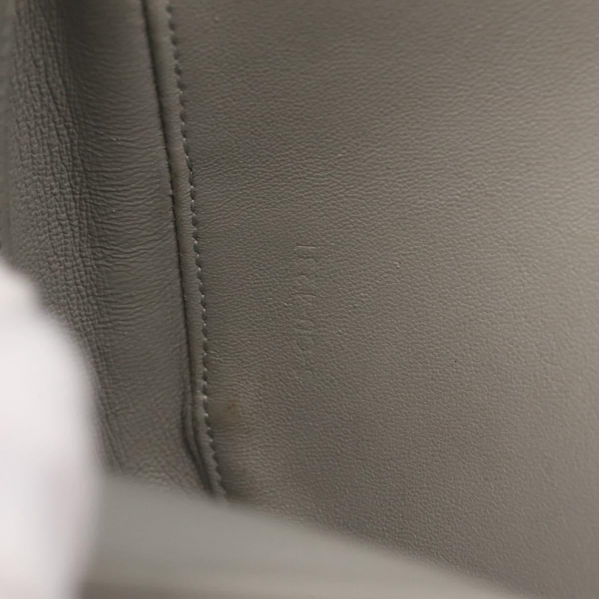 CELINE Triangle Bag Leather Gray Auth ka6826A