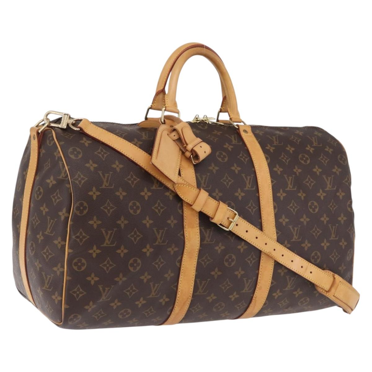 LOUIS VUITTON Monogram Keepall Bandouliere 50 Boston Bag M41416 LV Auth ka6828A