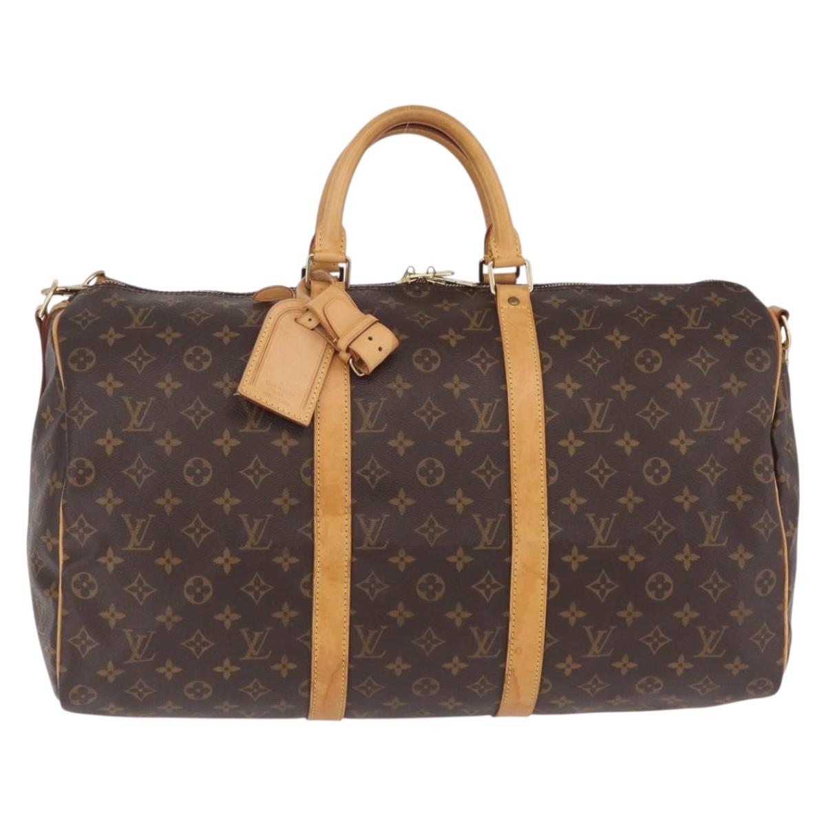LOUIS VUITTON Monogram Keepall Bandouliere 50 Boston Bag M41416 LV Auth ka6828A