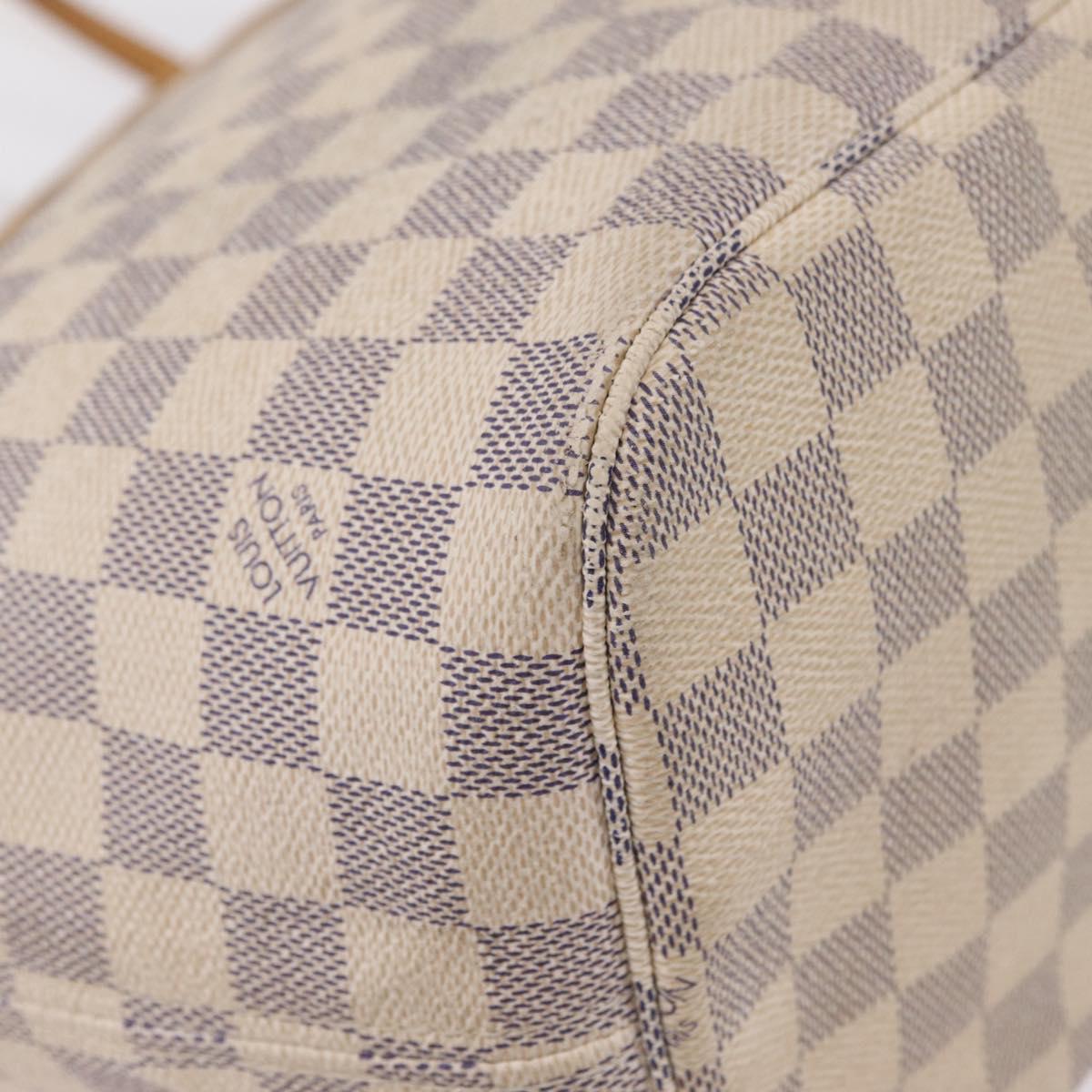 LOUIS VUITTON Damier Azur Neverfull MM Tote Bag N41605 LV Auth ka6831