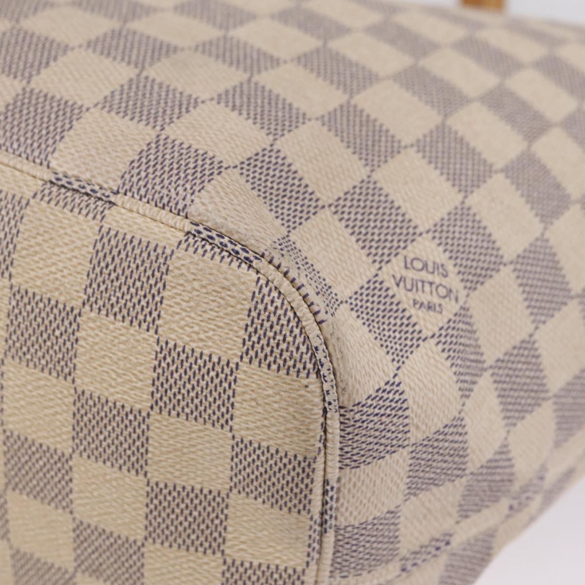 LOUIS VUITTON Damier Azur Neverfull MM Tote Bag N41605 LV Auth ka6831