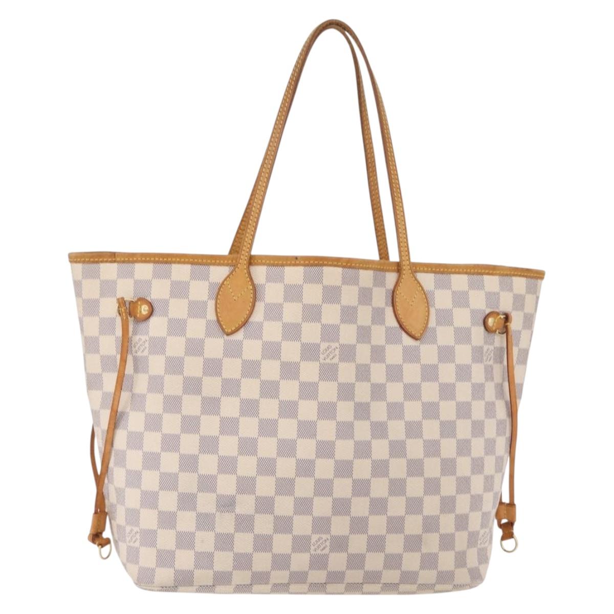 LOUIS VUITTON Damier Azur Neverfull MM Tote Bag N41605 LV Auth ka6831
