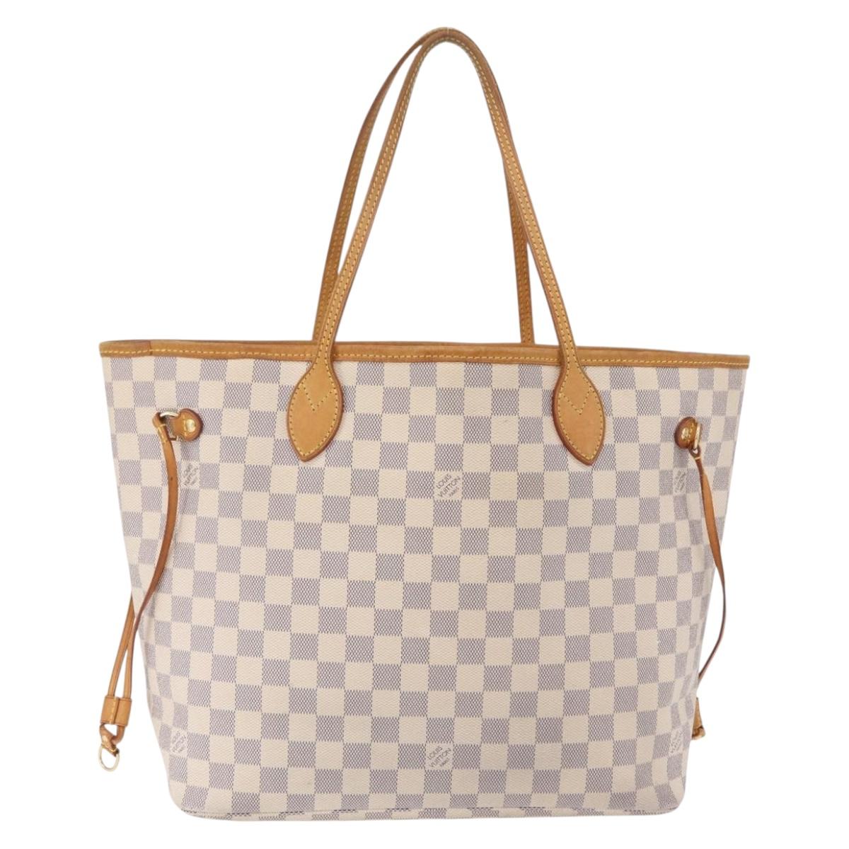 LOUIS VUITTON Damier Azur Neverfull MM Tote Bag N41605 LV Auth ka6831
