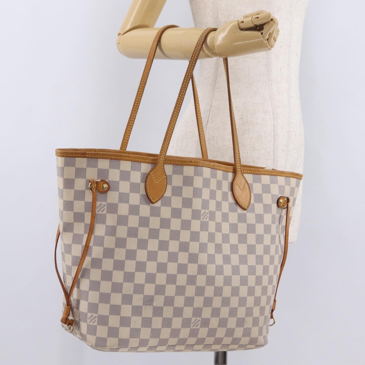 LOUIS VUITTON Damier Azur Neverfull MM Tote Bag N41605 LV Auth ka6831