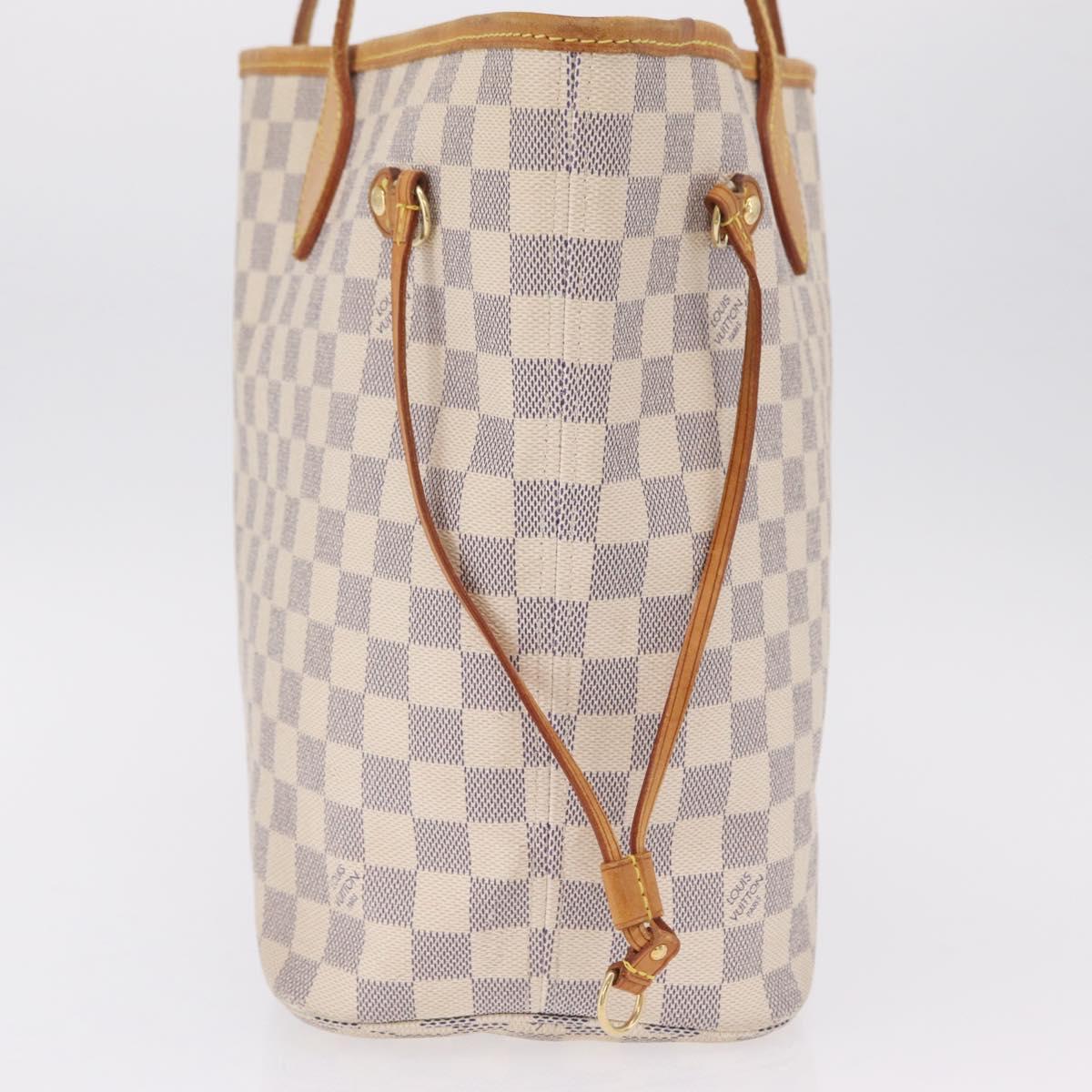 LOUIS VUITTON Damier Azur Neverfull MM Tote Bag N41605 LV Auth ka6831