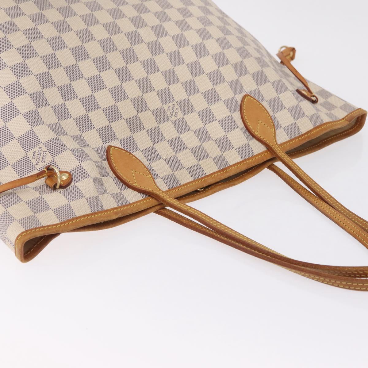 LOUIS VUITTON Damier Azur Neverfull MM Tote Bag N41605 LV Auth ka6831