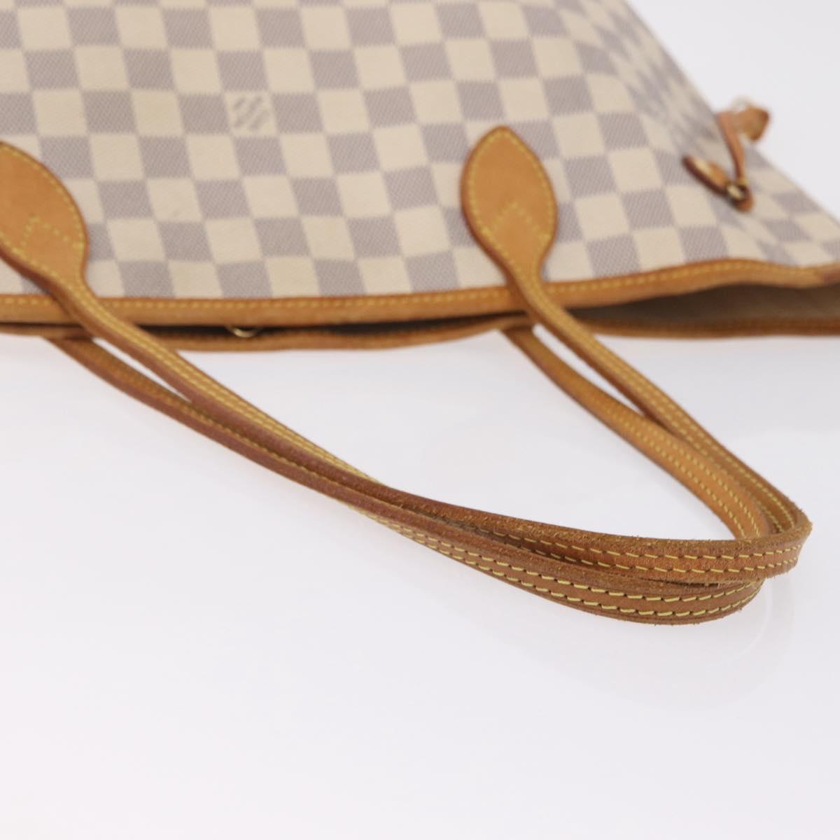 LOUIS VUITTON Damier Azur Neverfull MM Tote Bag N41605 LV Auth ka6831