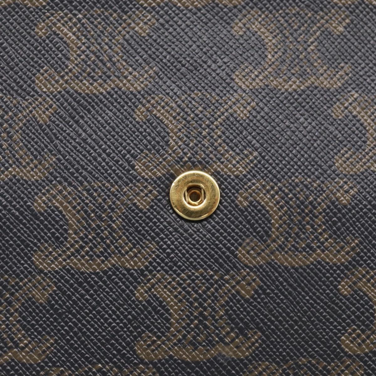 CELINE Macadam Canvas Triomphe Vertical Mobile Pouch PVC Brown Gold Auth ka6842