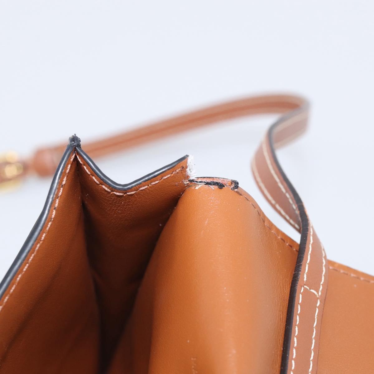 CELINE Macadam Canvas Triomphe Vertical Mobile Pouch PVC Brown Gold Auth ka6842